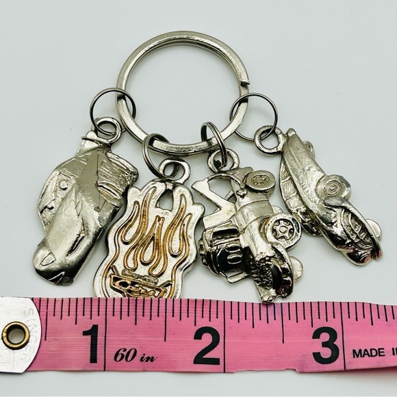 Silver Disney Pixar Collectors Cars Keychain with Charms - Picture 4 of 6